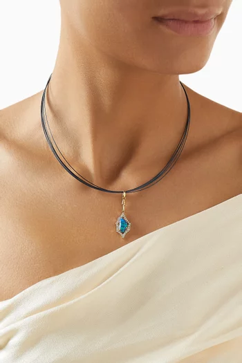 Kasbah Diamond & Opal Necklace in 18kt Yellow Gold