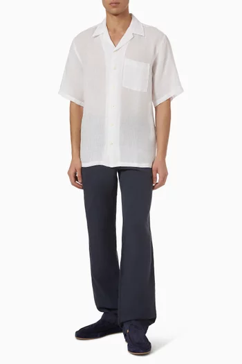 قميص بقصة مريحة كتان