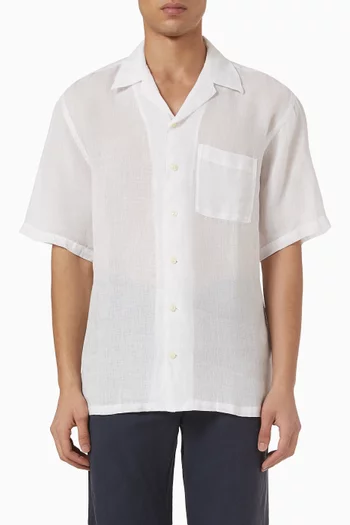 قميص بقصة مريحة كتان