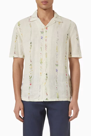 قميص بقصة عادية كتان