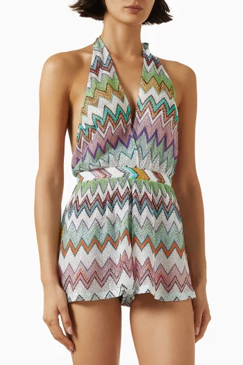 Zigzag Jumpsuit in Rayon Blend