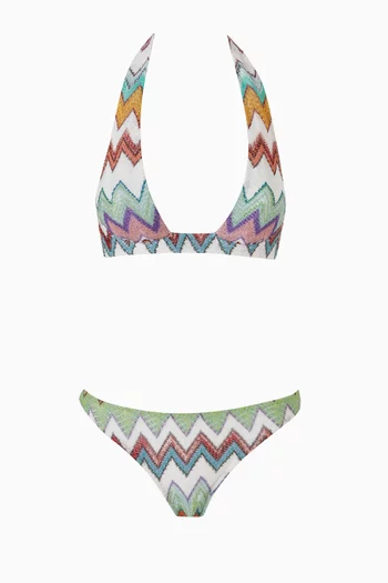 Knit Halterneck Bikini Set