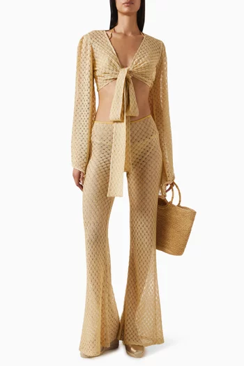 بنطال للارتداء فوق ملابس السباحة بقصة واسعة