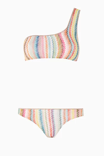 One-shoulder Bikini Set in Viscose-knit