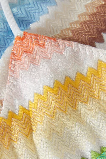 طقم بيكيني بنقشة خطوط متعرجة