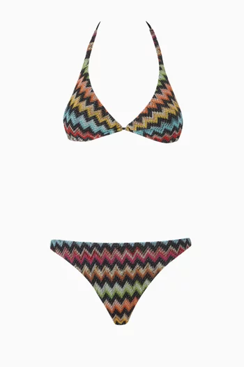 Zigzag Knit Bikini Set