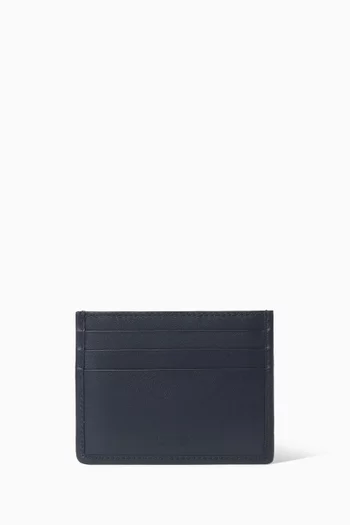 حافظة بطاقات بتصميم مجدول وحلية جانشيني جلد