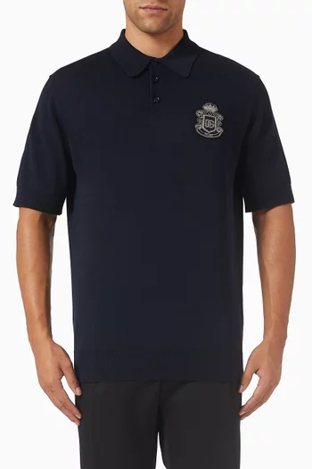 تي شيرت بولو مطرز بشعار الماركة قطن