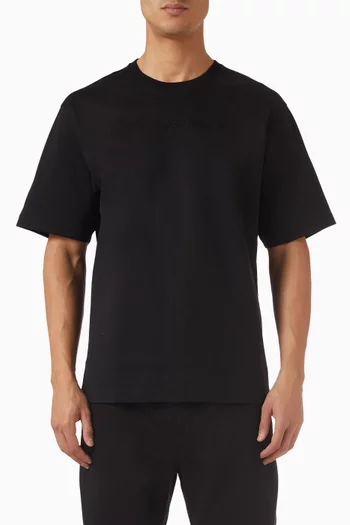 تي شيرت برقعة شعار الماركة قطن