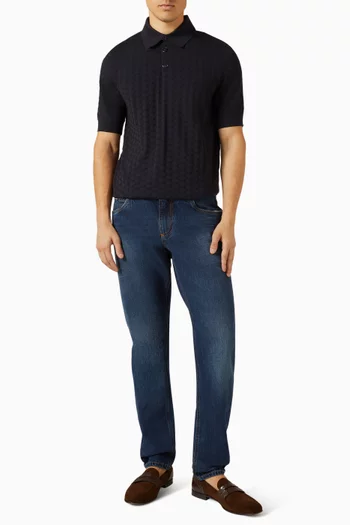 سترة بياقة بولو حرير