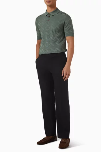 تي شيرت بولو بنقاط صغيرة حرير