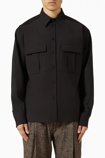 قميص مزيج صوف وقنب