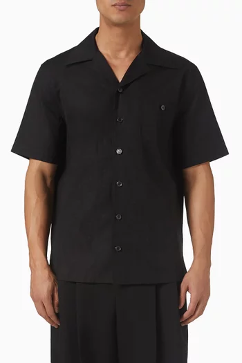 All-over Logo Hawaii Shirt in Silk-twill