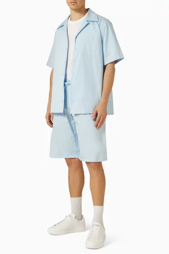 All-over Logo Hawaii Shirt in Silk-twill