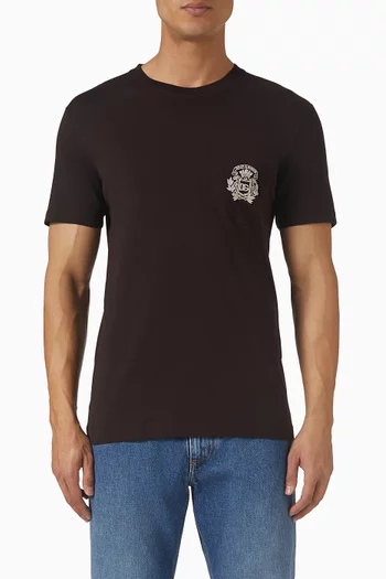 Logo-embroidered Pocket T-shirt in Cotton-jersey