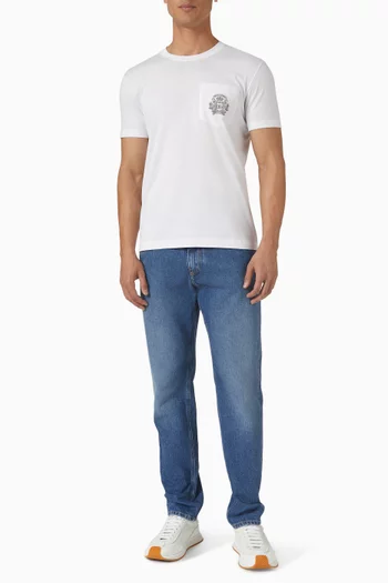 Logo-embroidered Pocket T-shirt in Cotton-jersey