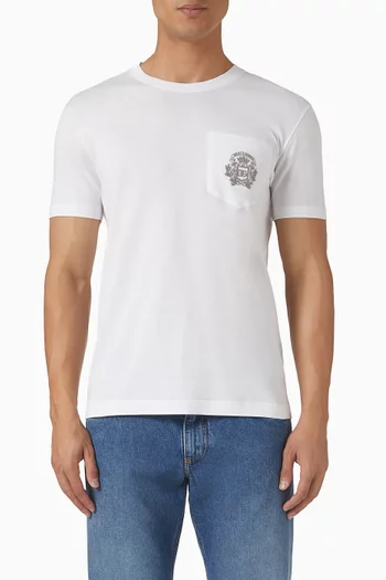 Logo-embroidered Pocket T-shirt in Cotton-jersey