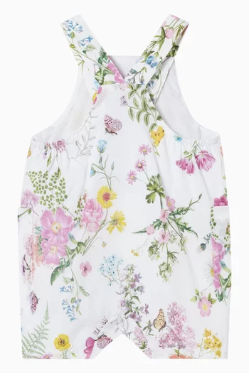 Ivy Print Overalls in Cotton