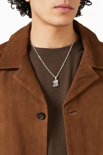 قلادة بدلاية تصميم وشم أسد فضة إسترلينية من مجموعة تلسمان