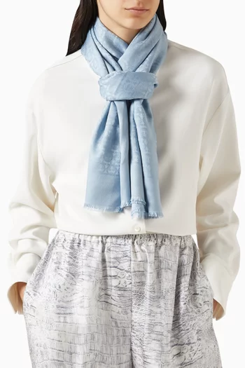 وشاح بنقشة شعار جانشيني مزيج صوف وحرير