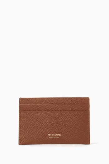 Gancini Card Holder in Calf Leather