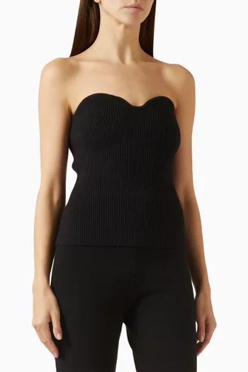 Rib-knit Bustier Top