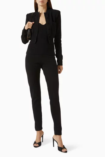 كارديغان قصير من نسيج مضلع