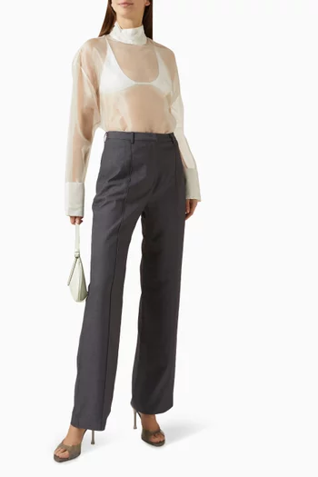 بلوزة شفافة أورجانزا حريري