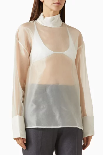 بلوزة شفافة أورجانزا حريري