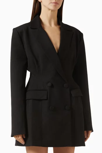 فستان بصفي أزرار صوف