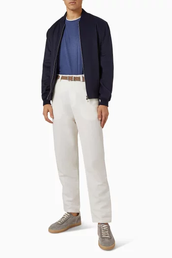 تي شيرت بتصميم طبقتين حرير وقطن