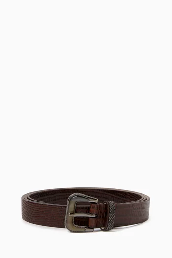 Belt in Lizard-print Leather