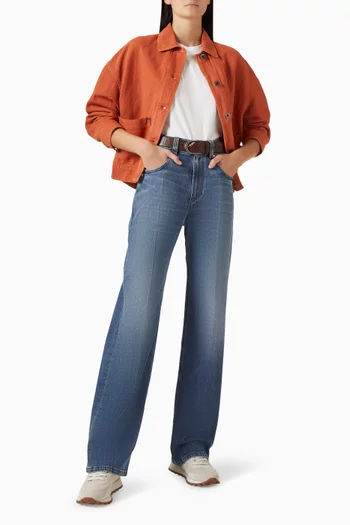 تي شيرت بفتحة رقبة مستديرة قطن جيرسيه