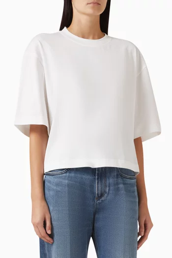 تي شيرت بفتحة رقبة مستديرة قطن جيرسيه