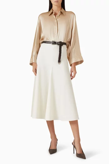 قميص مطرز بخرز مونيلي حرير ستان