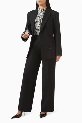 قميص بريدجيت بنقشة جلد الأفعى مزيج حرير