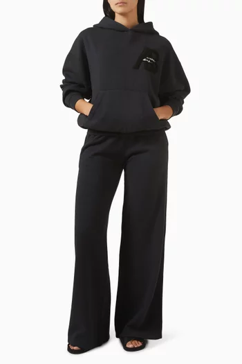 كنزة بغطاء رأس جاسي بقصة فضفاضة صوف قطني