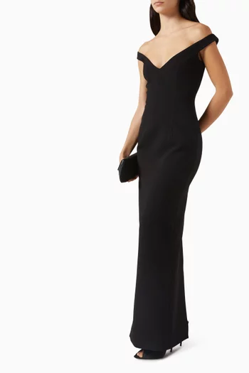 Ellery Off-shoulder Dress in Crepe