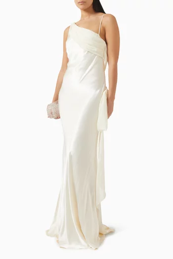Helena Draped Dress in Chiffon