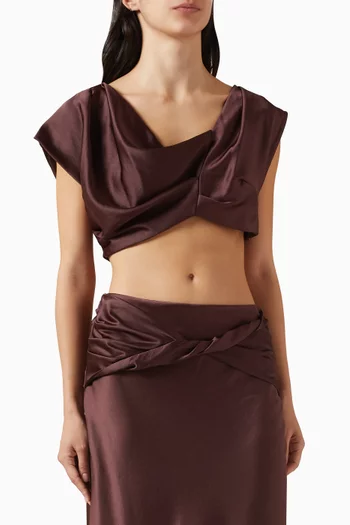 Andi Crop Top in Satin