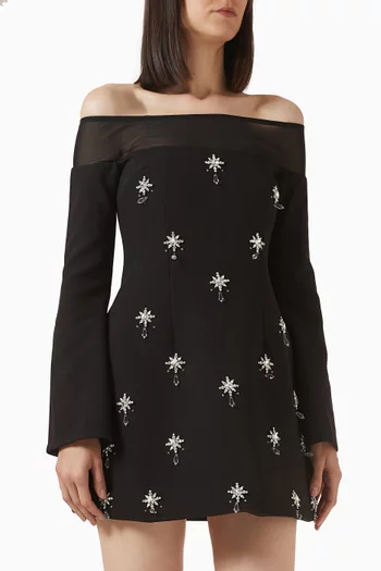 Yasmin Embellished Off-shoulder Dress