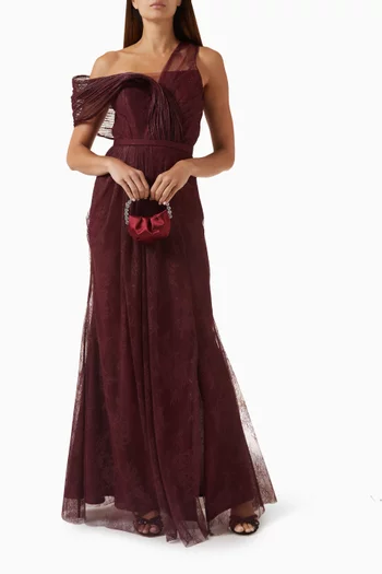 Asymmetric Gown in Lace