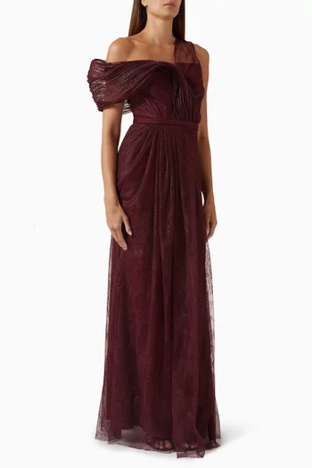 Asymmetric Gown in Lace