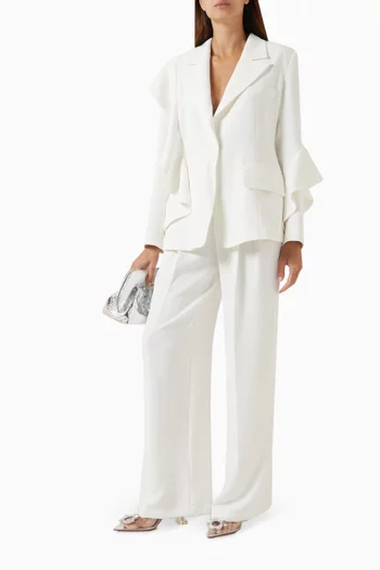 بنطال بخصر مرتفع وطيّات