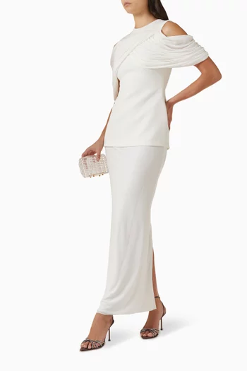 Vivien Dress in Twill Suiting & Lumine Jersey