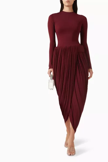 Agnes Draped Dress in Lumine Jersey