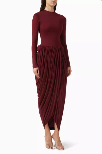 Agnes Draped Dress in Lumine Jersey