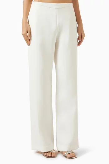Carmelia Straight-leg Pants in Twill Suiting