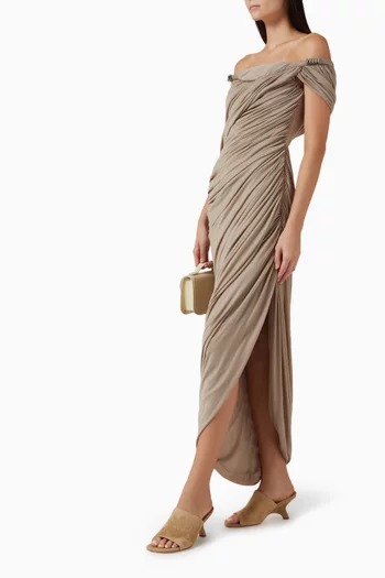 Thalyn Off-shoulder Dress in Crepe Knit