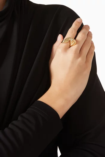 خاتم سلايس فضة إسترلينية مطلية ذهب عيار 18